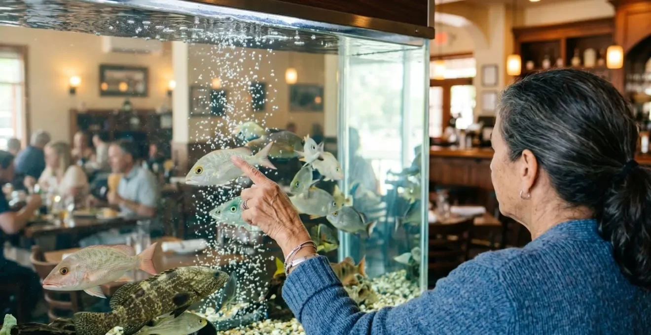 Crystal clear aquarium tank with active fish and clean circulation system